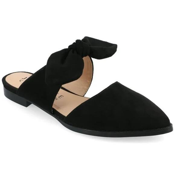 Journee Collection Women's Telulah Wide Width Pointed Flats, Black Size 8.5W - Picture 1 of 5